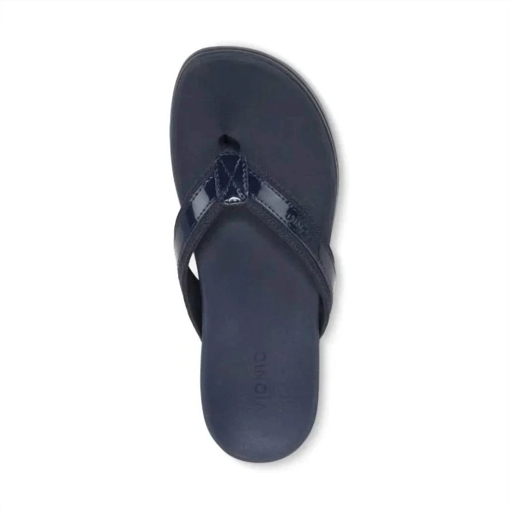 VIONIC Women's High Tide Ii Platform Sandal - Wide Width In Navy Patent 2
