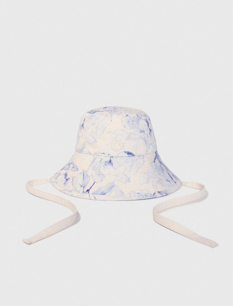 Maje Maje Woman's cotton Watercolour themed long bucket hat for Spring/Summer