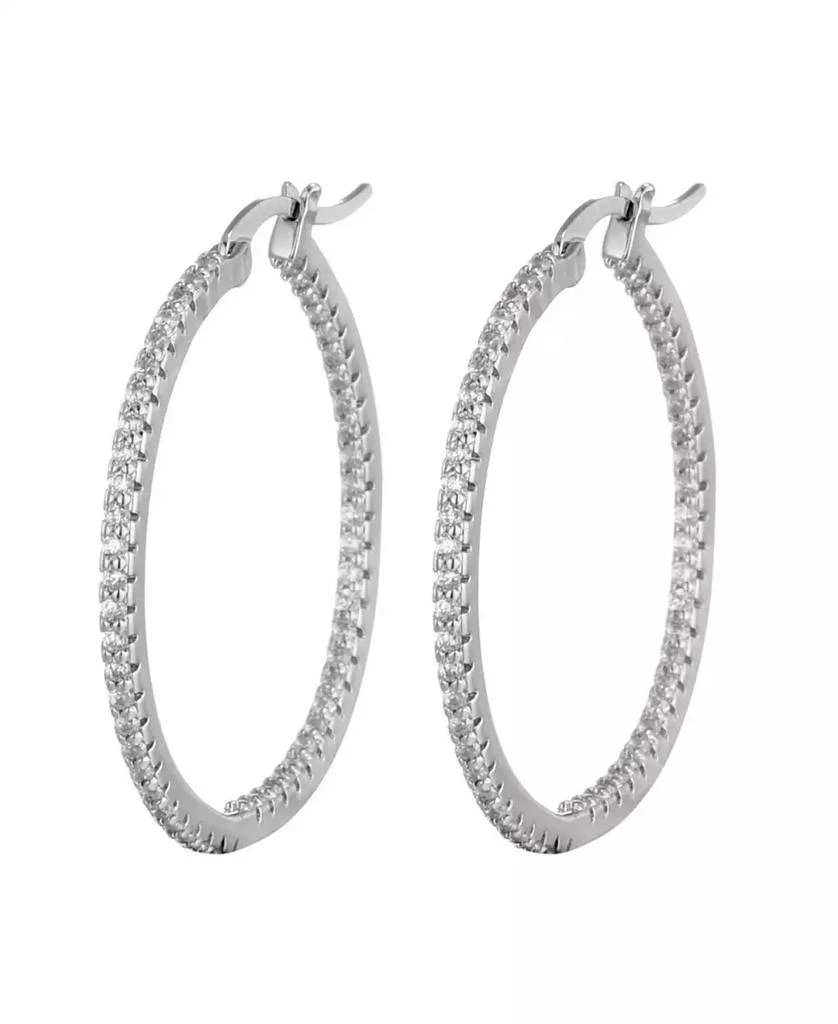 ADORNIA Silver CZ Infinity Hoop Earrings