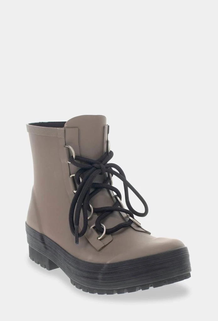 Chooka Ava Lace-Up Ankle Rain Boot In Dark Taupe 1