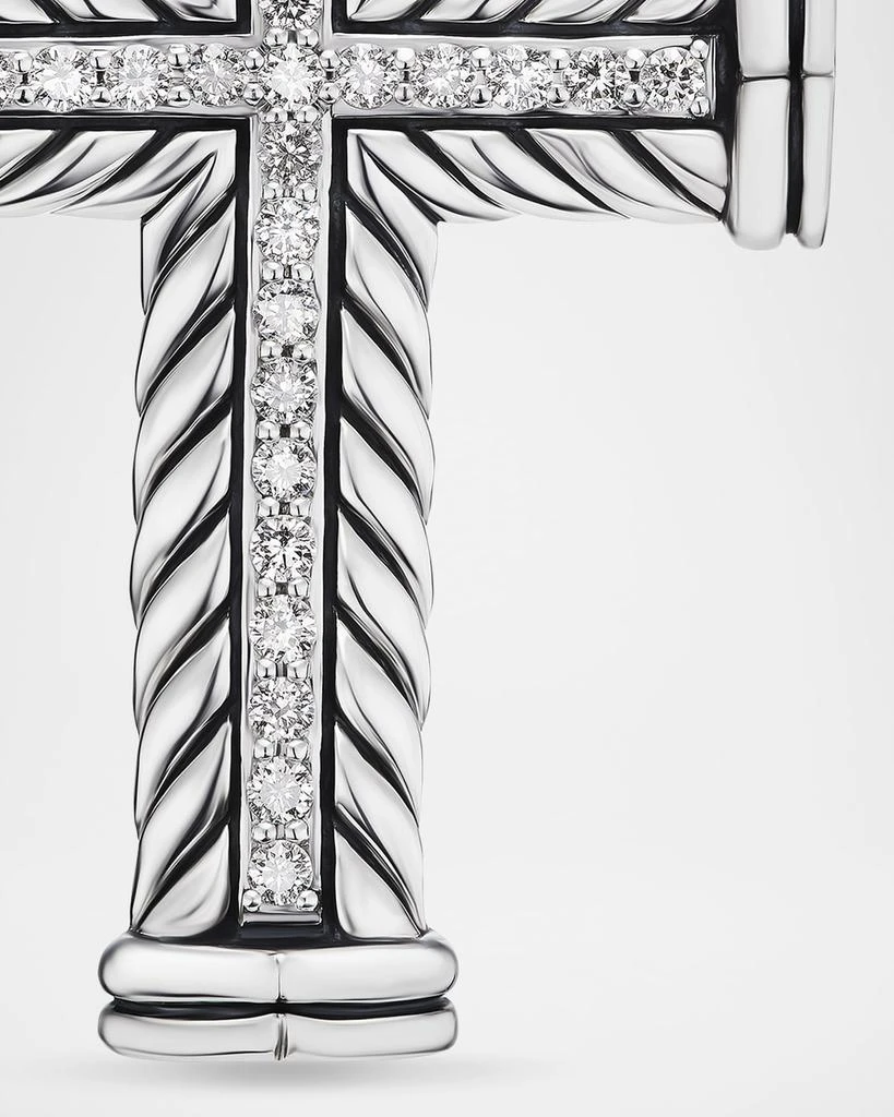 David Yurman Men
s Chevron Cross Enhancer with Diamonds in Silver, 30mm 3