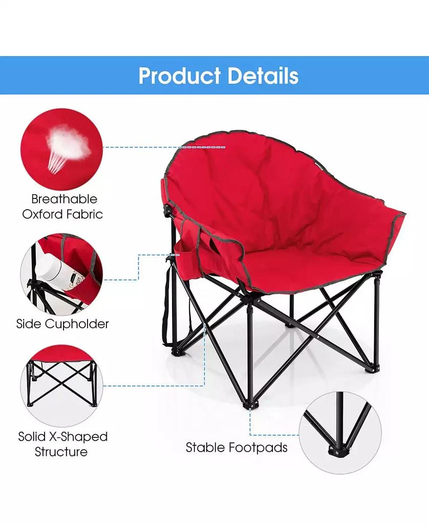 Mecale Folding Camping Moon Padded Chair with Carrying Bag 4