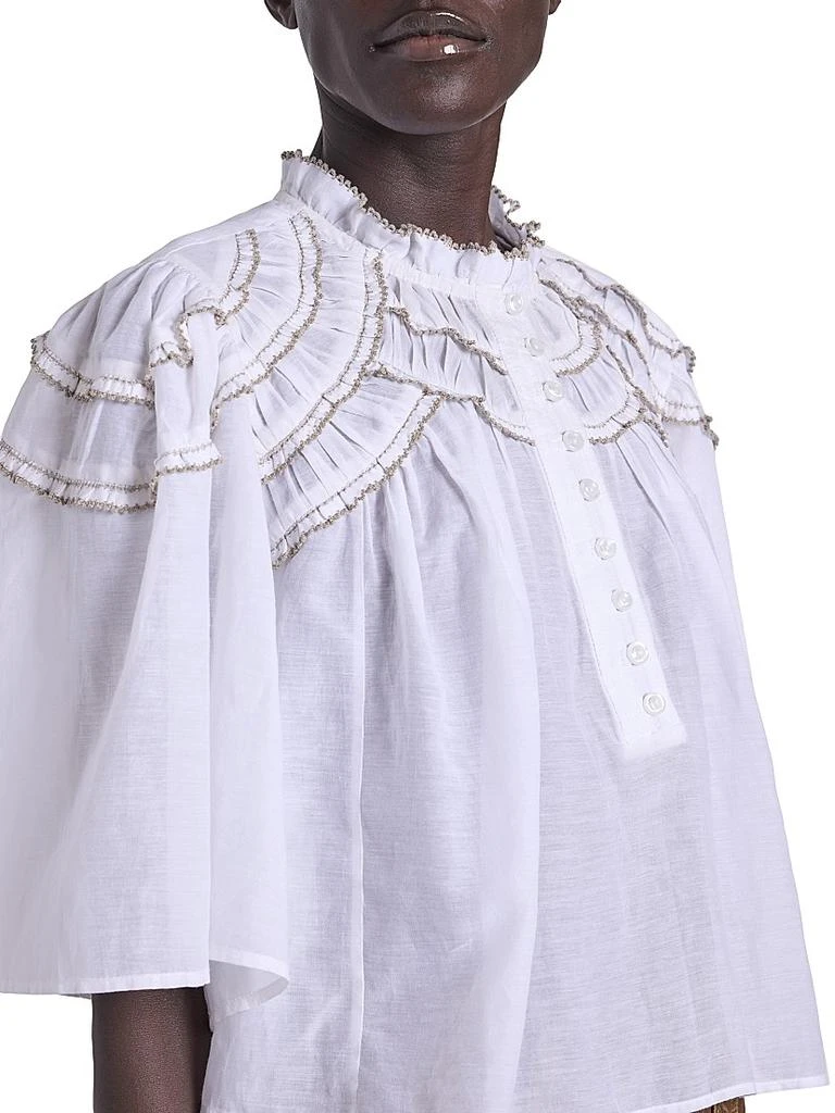 Isabel Marant Étoile Carmen Cotton-Blend Ruffle Top 6