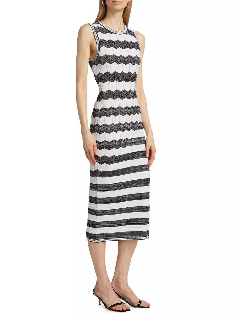 Milly Asymmetric Zig-Zag Knit Midi-Dress 4