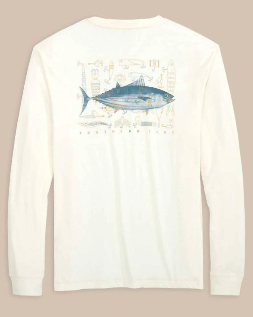 SOUTHERN TIDE Skipjack Lures Tee In Sand White 2