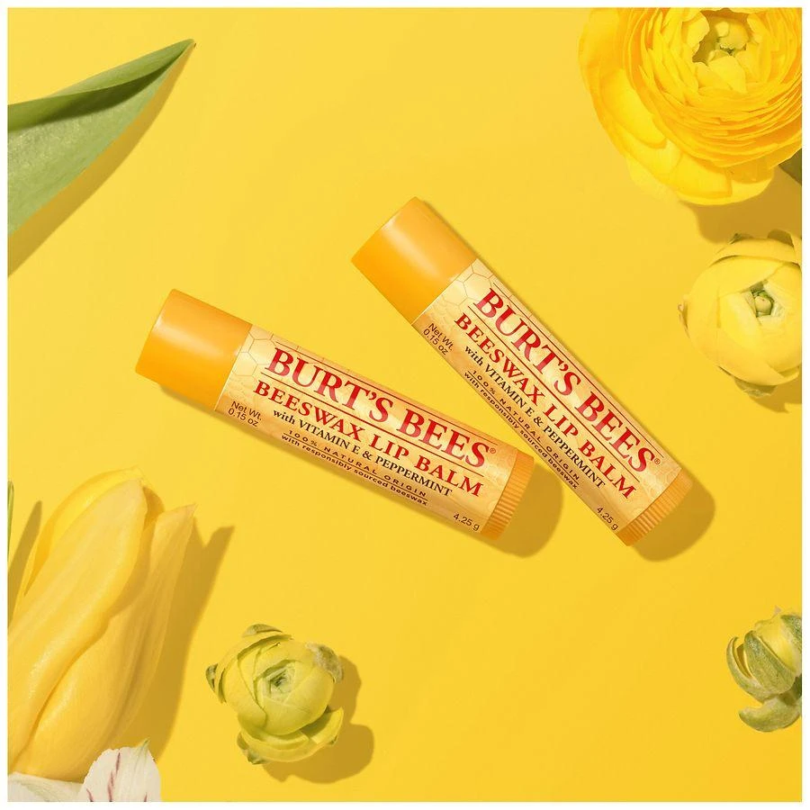 Burt's Bees Beeswax Lip Balm with Responsibly Sourced Beeswax Peppermint, Beeswax 4