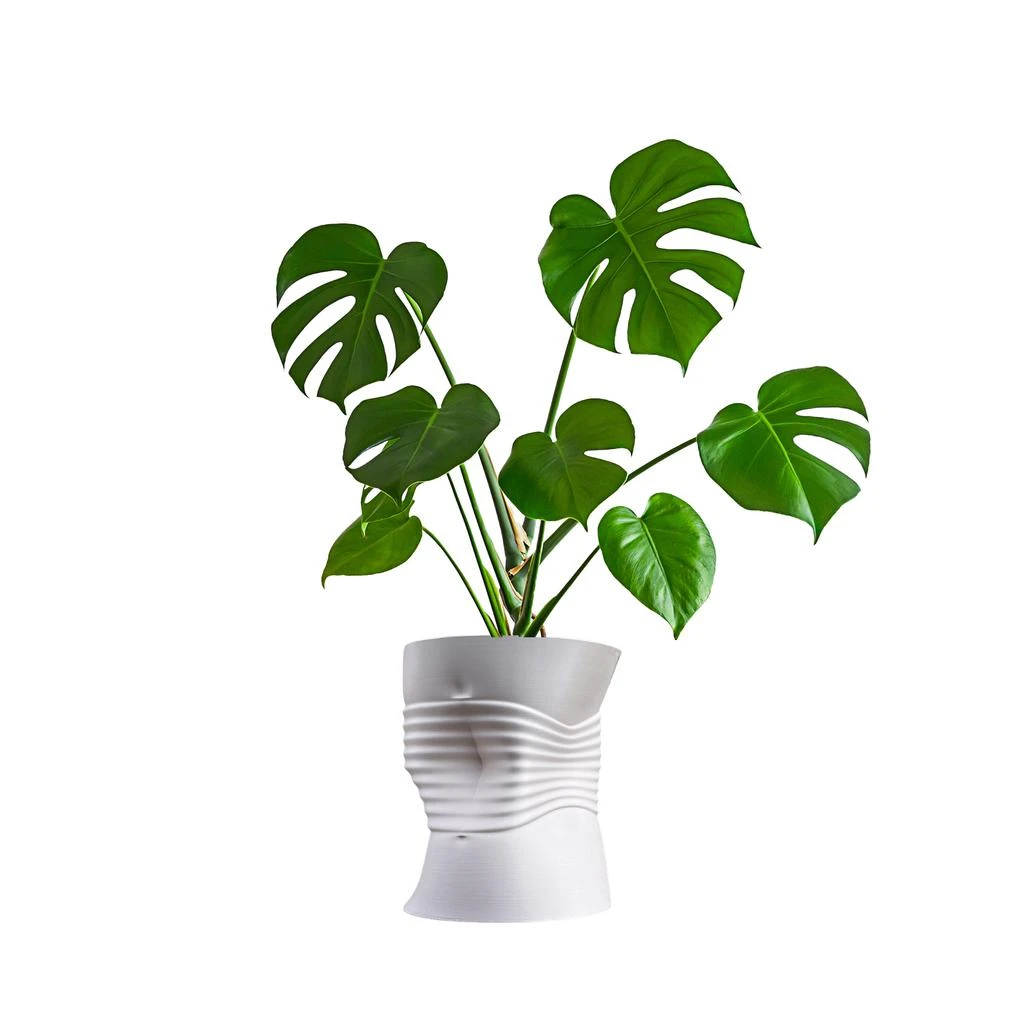 JONATHAN Y Brent MidCentury Modern Indoor Crushed Can Eco-Friendly 3D Printed Planter with Drainage 1