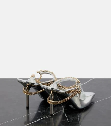 Jimmy Choo x Jean Paul Gaultier embellished leather slingback pumps 3