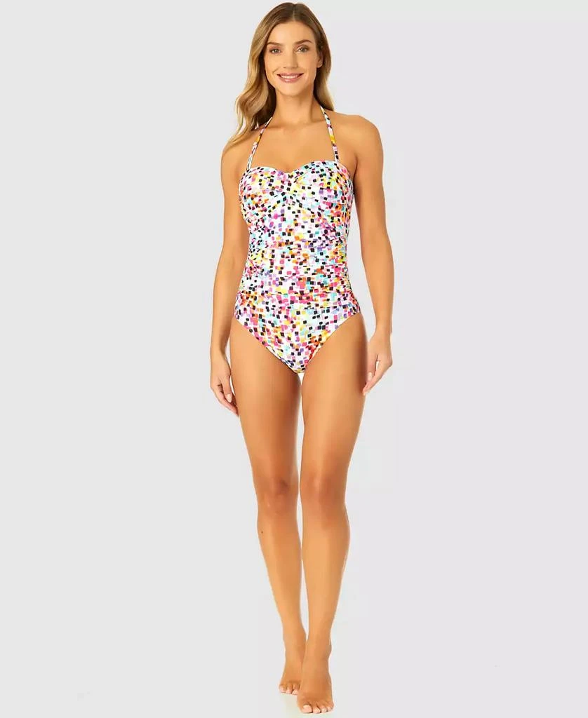 Anne Cole Women's Abstract Dot Twist-Front Bandeau One-Piece Swimsuit 3