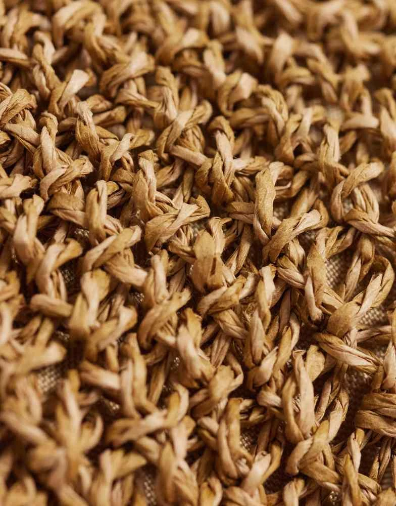 ASOS ASOS DESIGN straw hand crochet scoop shoulder bag in natural 3