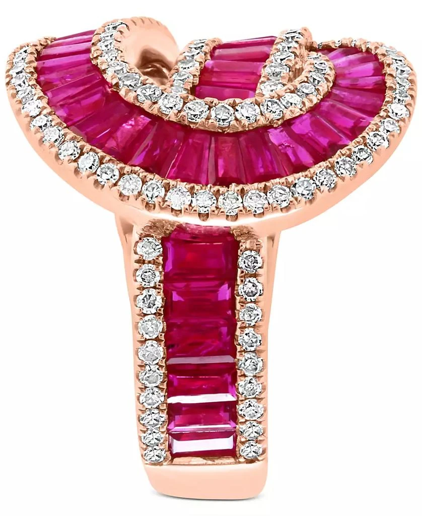 Effy EFFY® Ruby (3-1/4 ct. t.w.) 
Diamond (5/8 ct. t.w.) Swirl Statement Ring in 14k Rose Gold 3