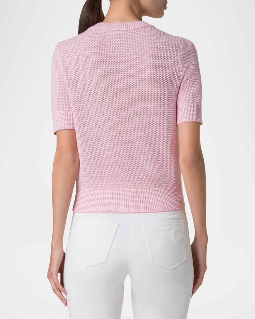 Akris Mesh Short-Sleeve Merino Wool Cardigan 3