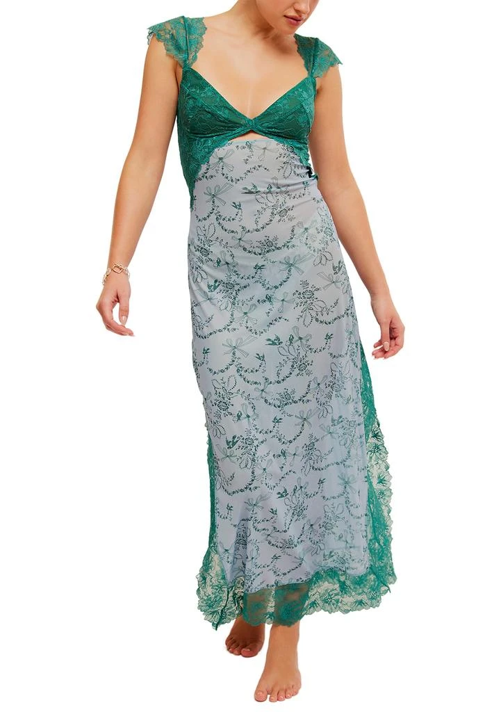 free people green slip dress Free People