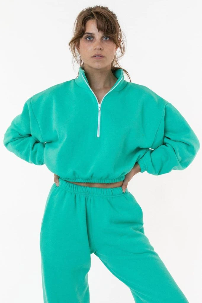 Los Angeles Apparel F396 - Flex Fleece Half Zip Cropped Pullover 7