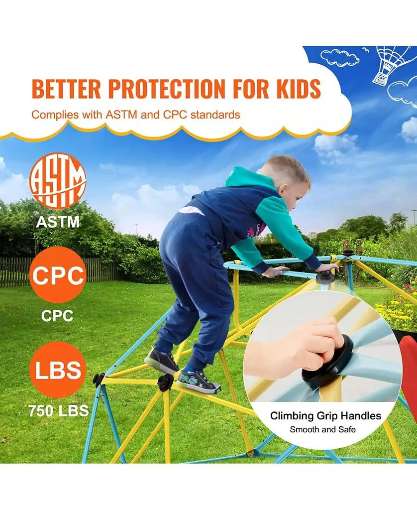 SUGIFT 8FT Kids Climbing Dome with Slide for Indoor Outdoor Play 8