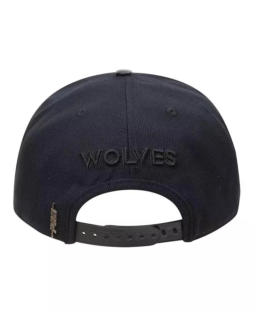 Pro Standard Men's Minnesota Timberwolves Triple Black Snapback Hat 3