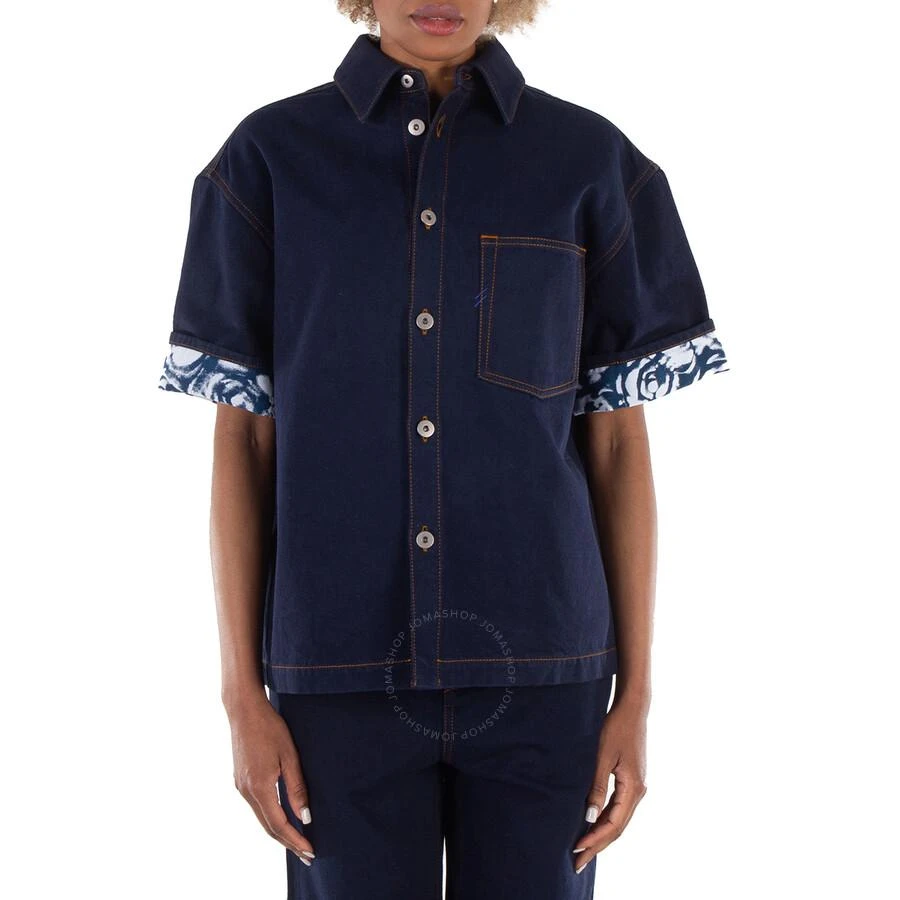 Burberry Logo-Patch Denim Cotton Shirt 1