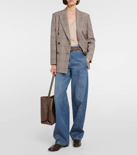 Brunello Cucinelli Checked wool and cotton-blend blazer 2