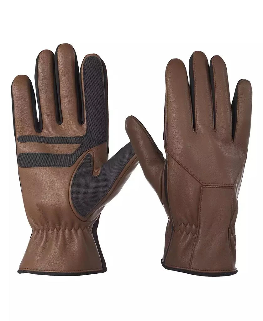 Isotoner Signature Men
s Water Repellent Genuine Leather Touchscreen Stretch Gloves 1
