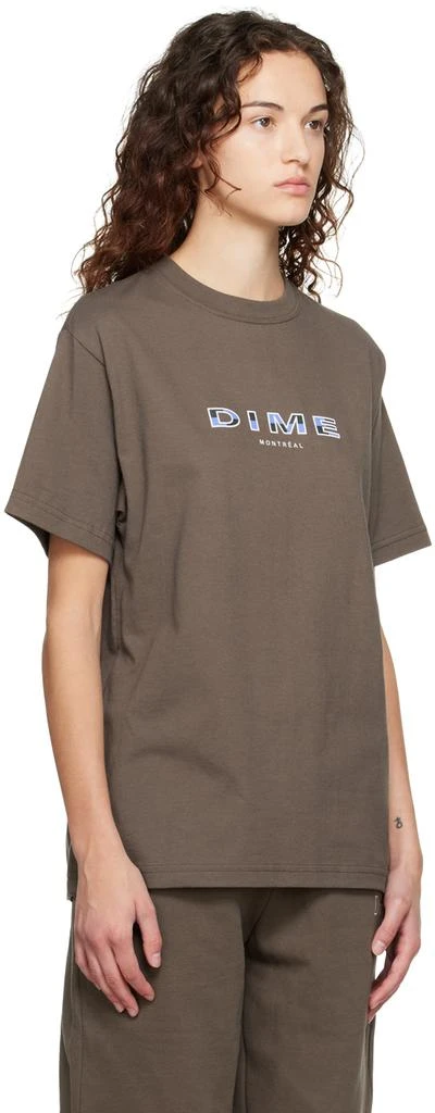 Dime Brown Block Font T-Shirt 2