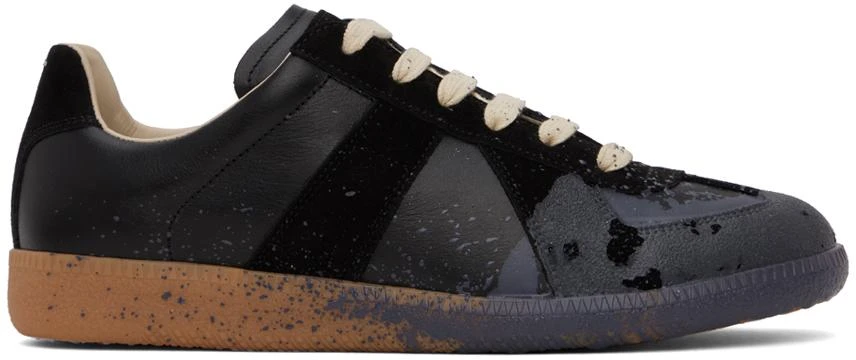 MAISON MARGIELA Black Paint Replica Sneakers 1