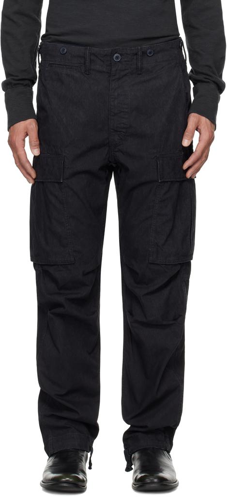 RRL Black Surplus Poplin Cargo Pant