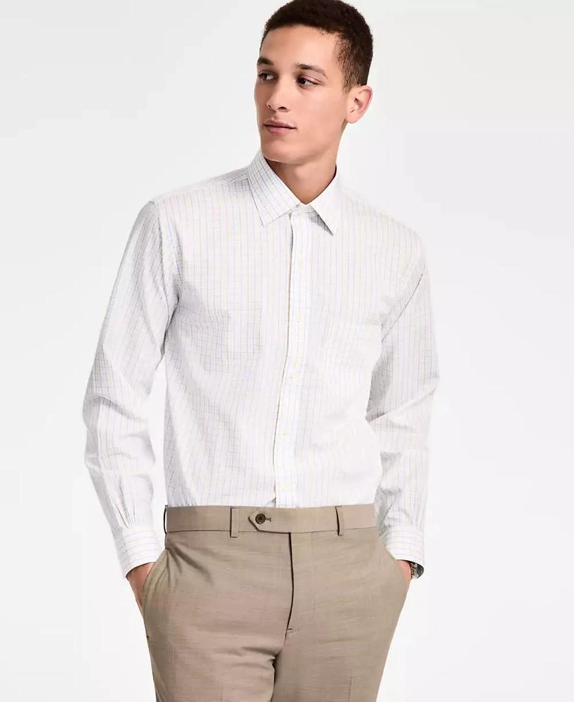 Brooks Brothers Men's Regular-Fit Non-Iron Spread Collar Tattersall Broadcloth Dress Shirt 1