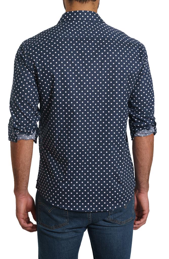 Jared Lang Trim Fit Dot Print Button-Up Shirt