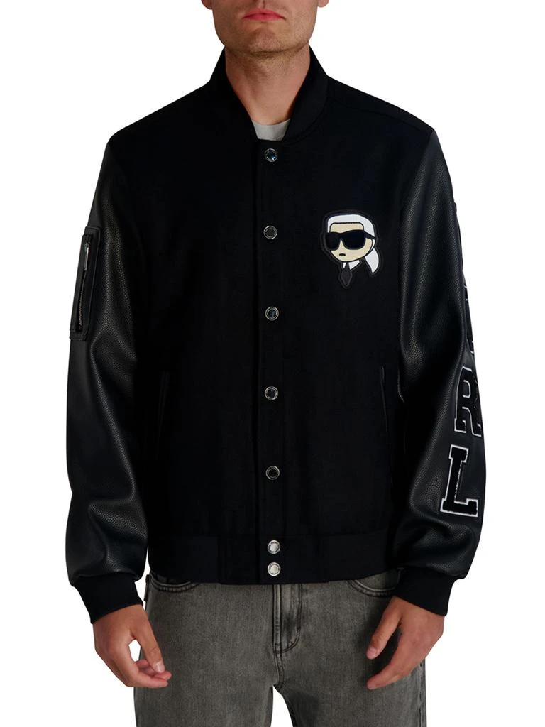 Karl Lagerfeld Paris Regular-Fit Varsity Bomber Jacket