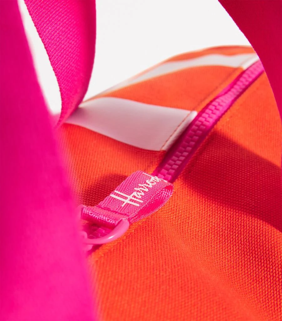 Harrods Cotton Logo Barrel Bag 6