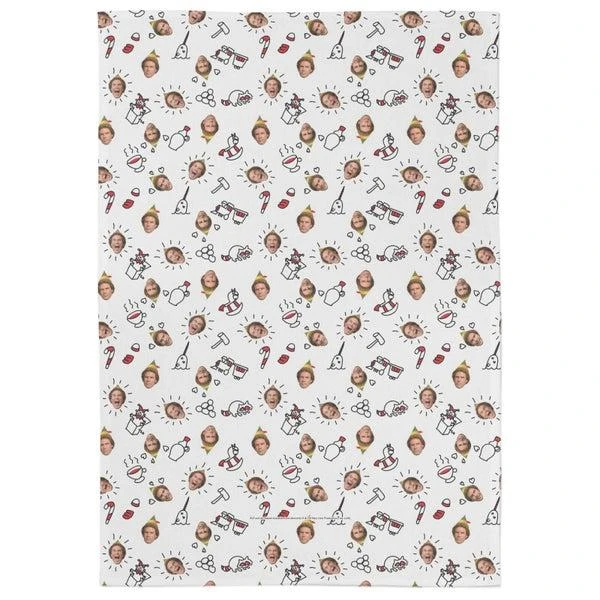 Elf Elf Buddy Faces Tea Towel 1