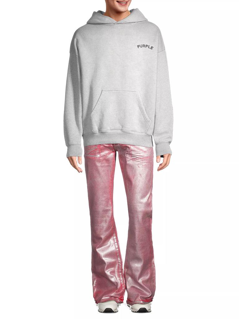 Purple Brand P004 Metallic Foil Flared Jeans