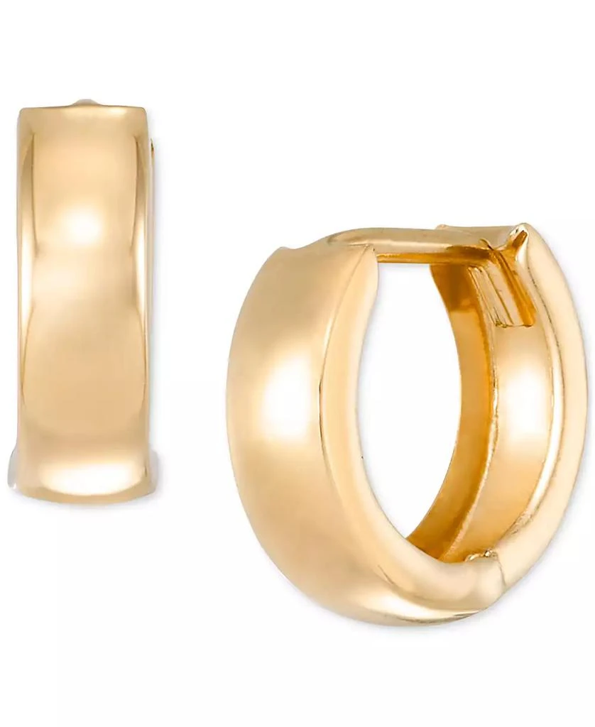 Macy's Polished Wide Huggie Hoop Earrings in 10k Gold 4