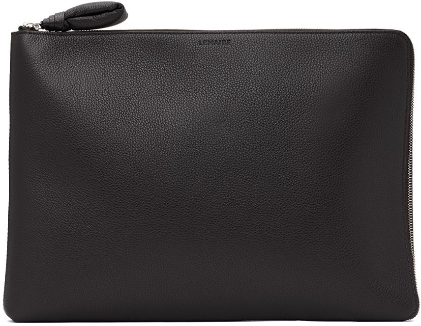 LEMAIRE Brown Embossed Document Holder