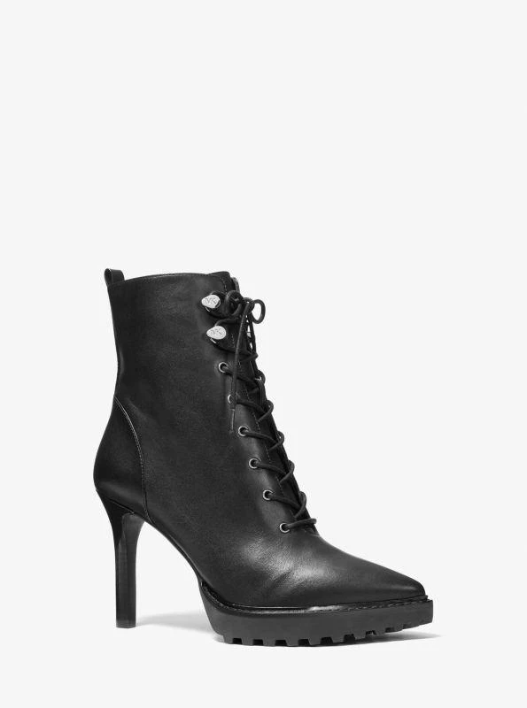 Michael Kors Kyle Leather Lace-Up Boot 1