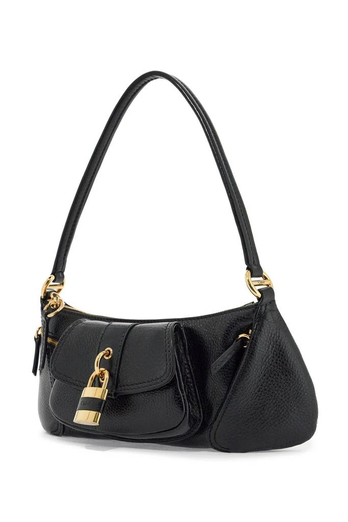 Chloé medium black leather bag with padlock closure 3
