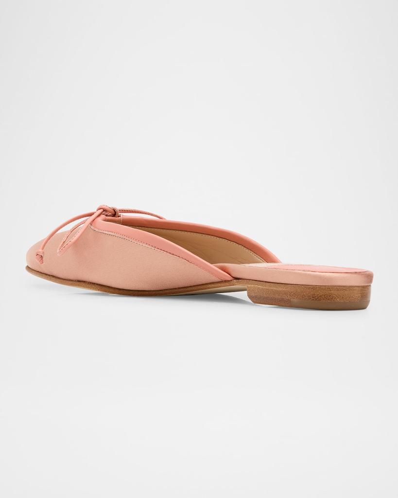 Manolo Blahnik Satin Bow Ballerina Flats