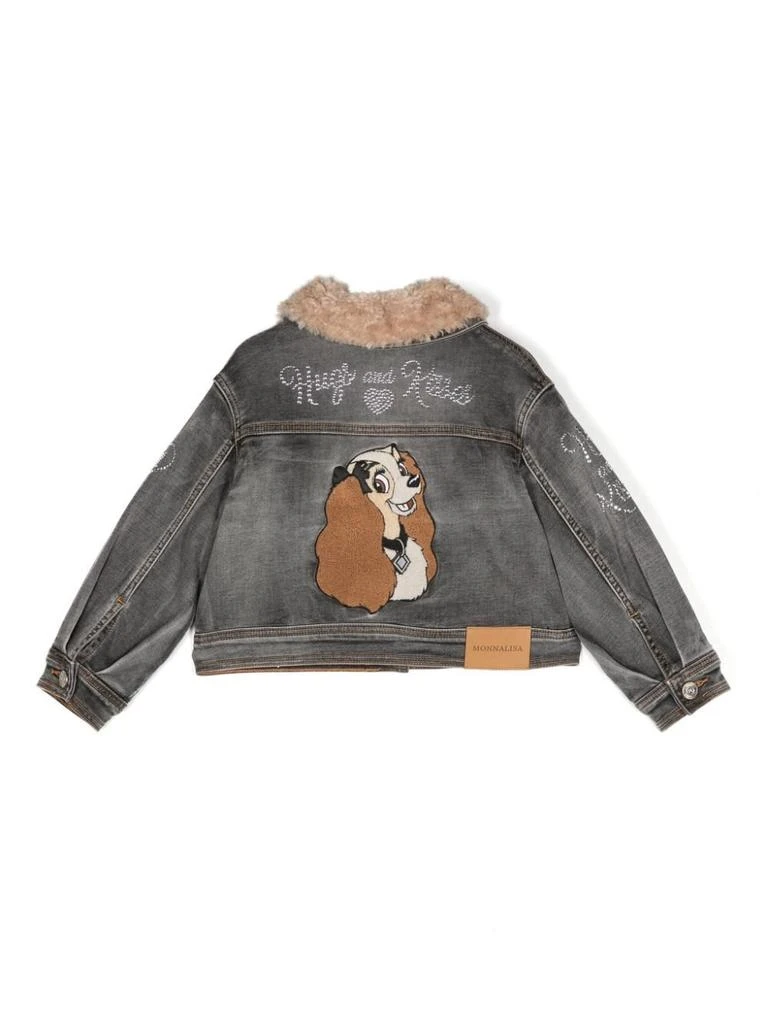MONNALISA Monnalisa Plush Collar Disney Denim Jacket 2