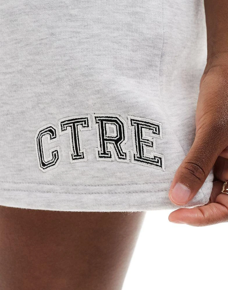 The Couture Club The Couture Club CTRE varsity shorts in grey marl 5