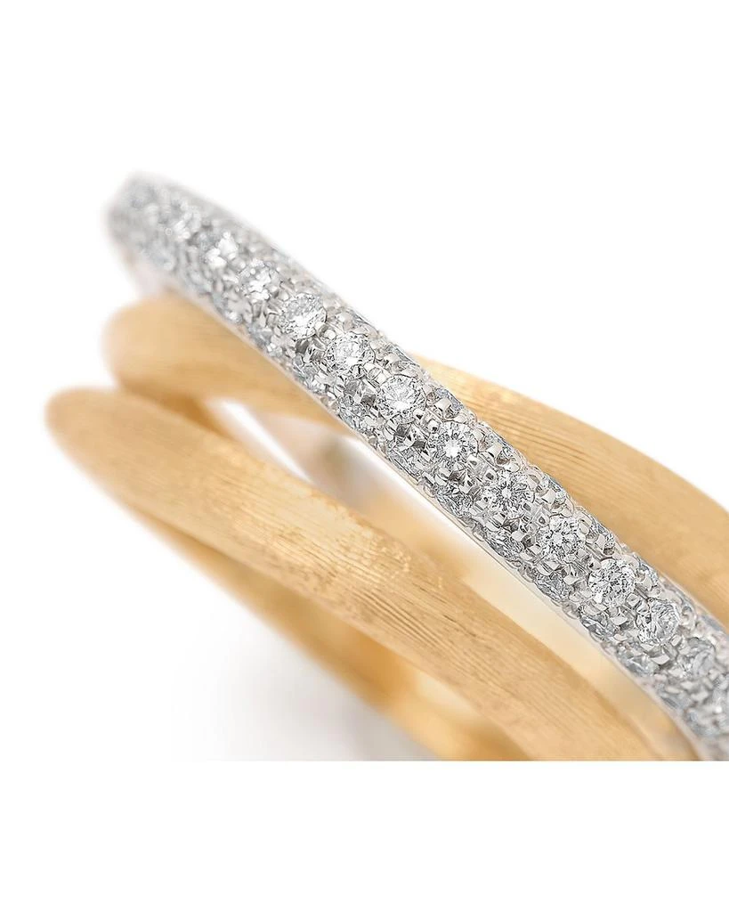 Marco Bicego 18K Yellow & White Gold Jaipur Link Alta Diamond Three Strand Ring 3