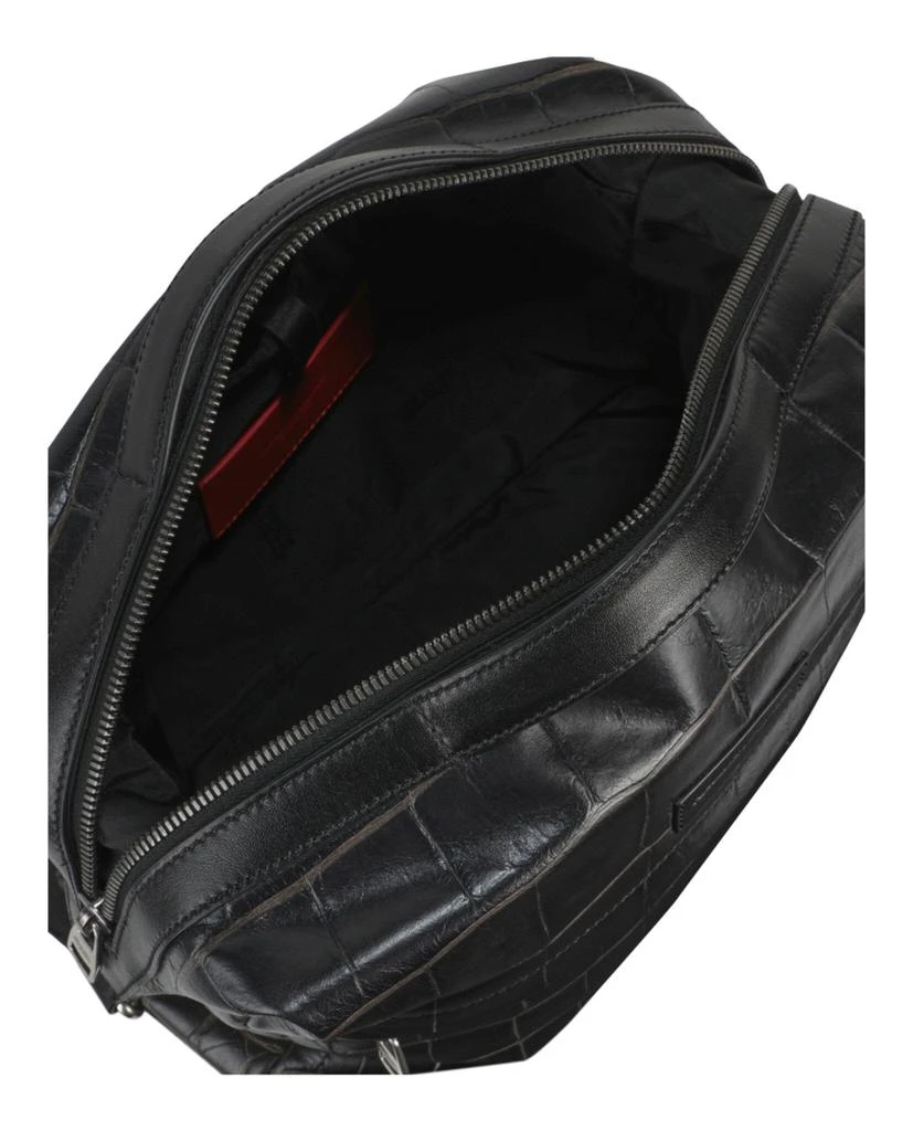 Alexander McQueen Croc Embossed Leather Messenger Bag 6