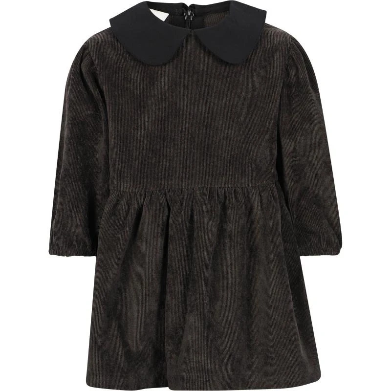 Little Man Happy Corduroy dress with peter pan collar in brown 1
