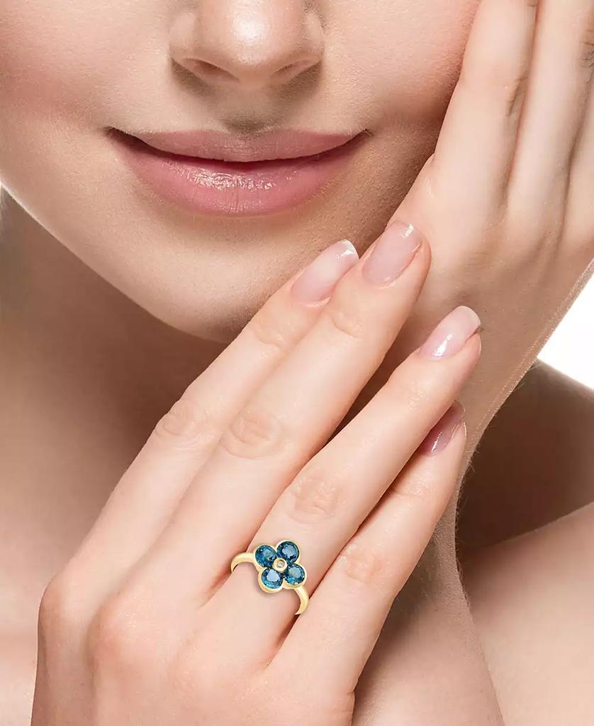 Effy EFFY® Citrine (2-1/6 ct. t.w.) & Diamond Accent Flower Statement Ring in 14k Yellow Gold (Also in Blue Topaz)