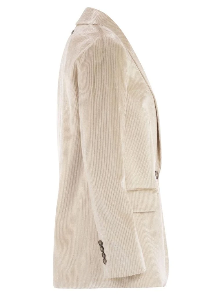 Peserico Velvet Blazer With Thousand Stripes 3