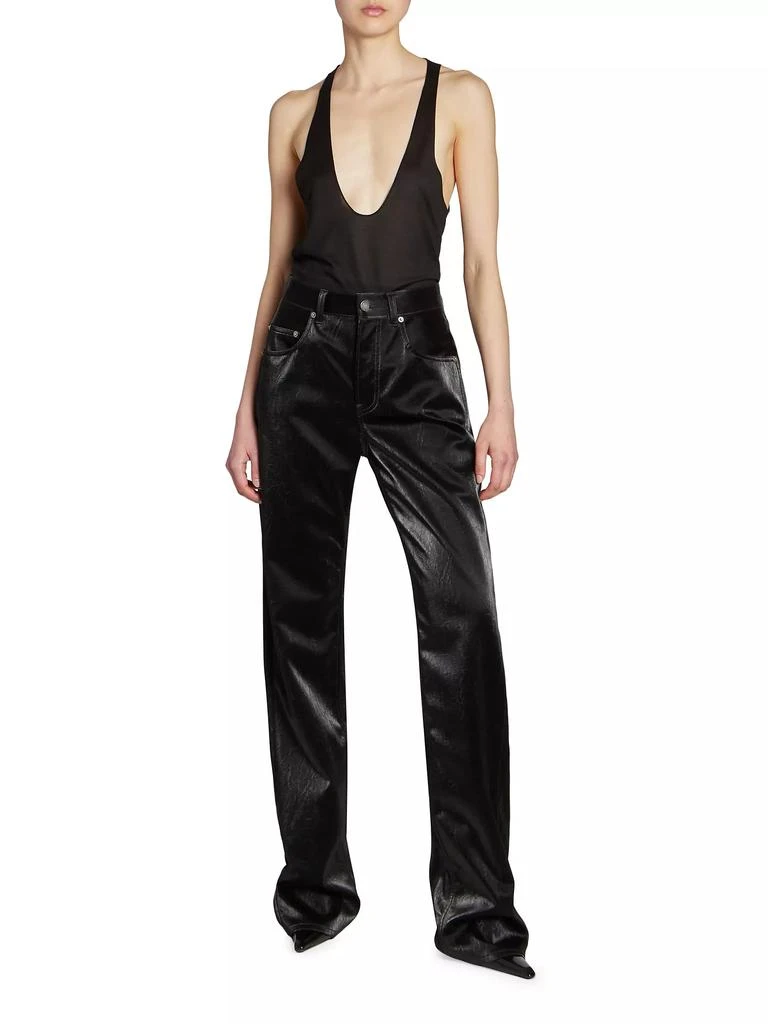 Yves Saint Laurent Long Extreme Baggy Jeans In Crinkle 7