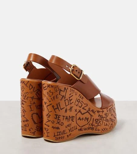 Chloé Maxime leather wedge sandals 2