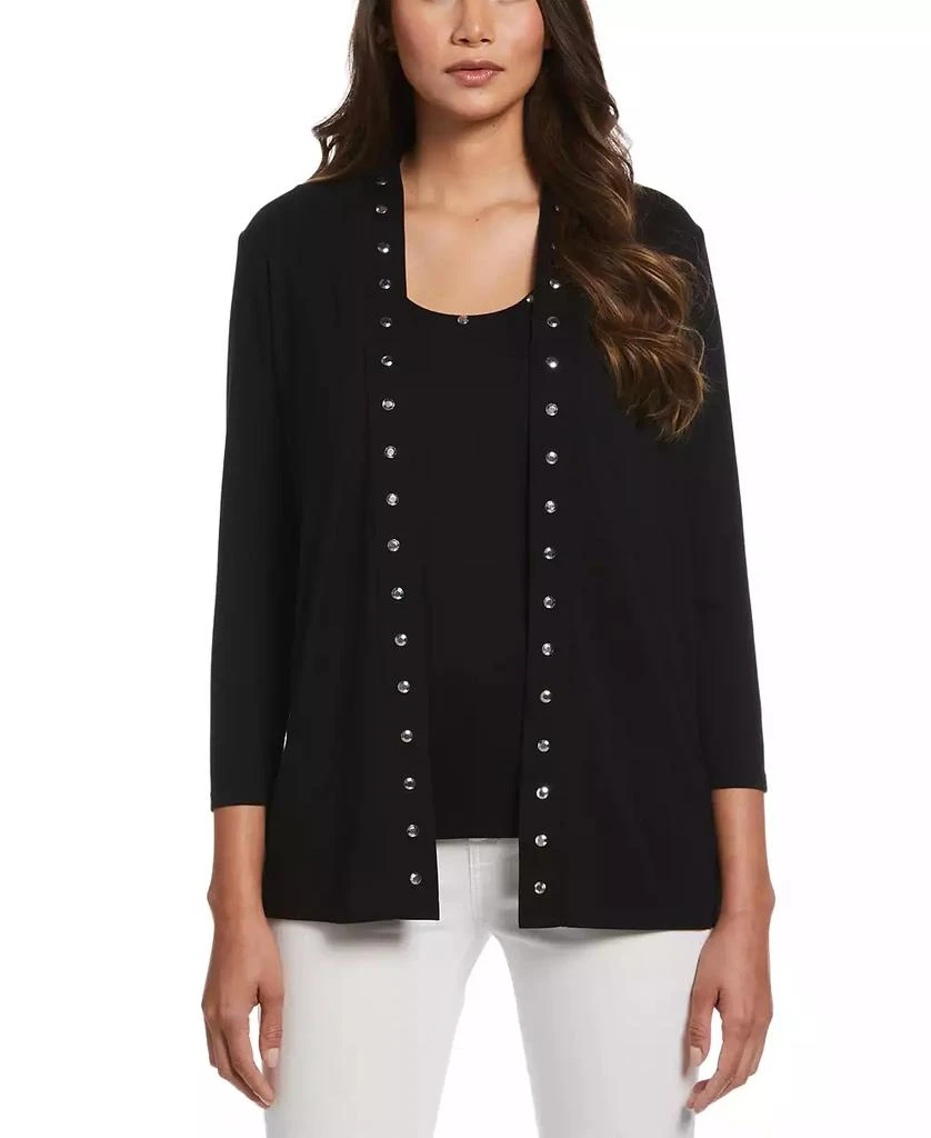 Rafaella Petite Cardigan Crew Neck Sweater 3