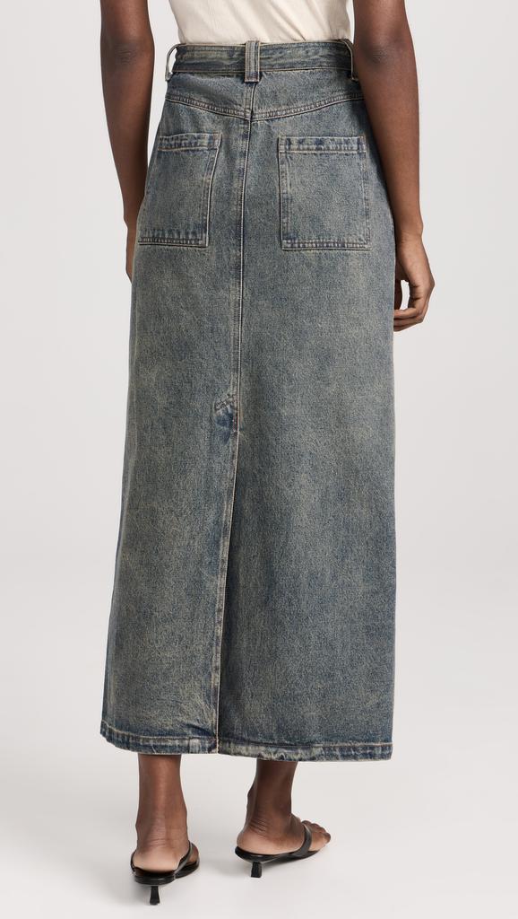 Pixie Market Belted Dirty-Wash Maxi Skirt