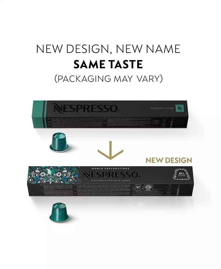 Nespresso Capsules OriginalLine, Stockholm Fortissio Lungo, Dark Roast Coffee, 50 Count Coffee Pods
