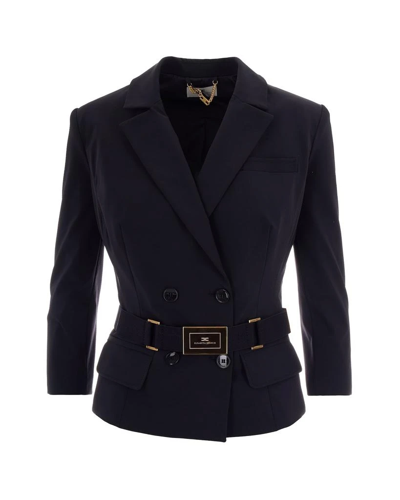 ELISABETTA FRANCHI Black Bi-Stretch Technical Jacket 2